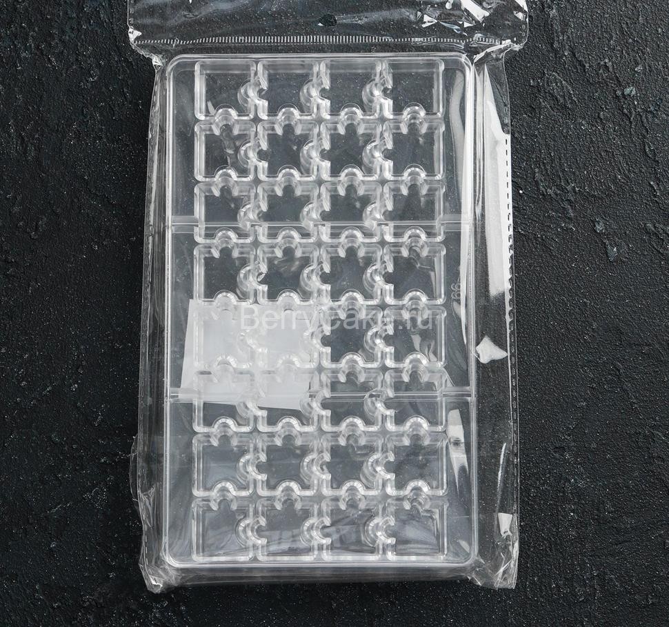 Форма для шоколада «Пазлы», 32 ячейки, 20×12×2,5 см, ячейка 2×2×0,8 см