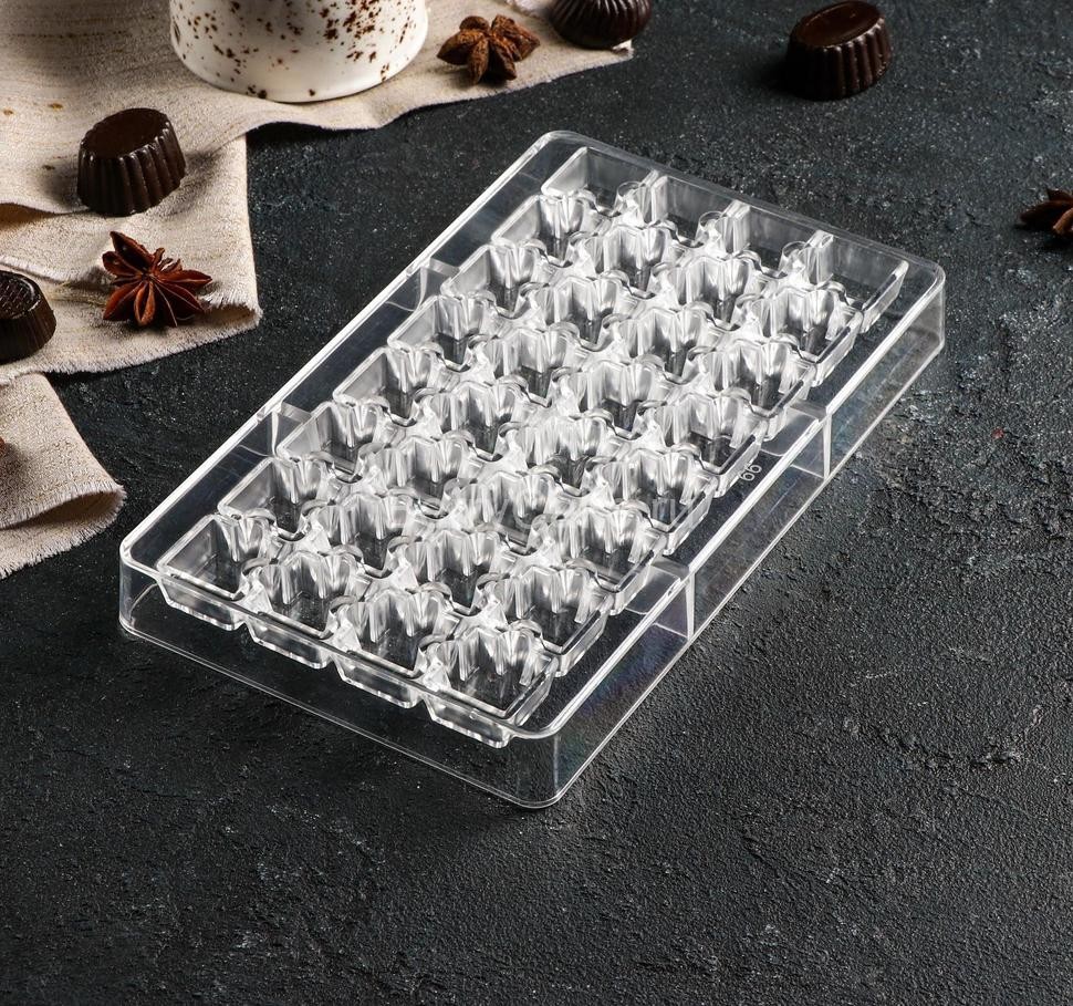 Форма для шоколада «Пазлы», 32 ячейки, 20×12×2,5 см, ячейка 2×2×0,8 см