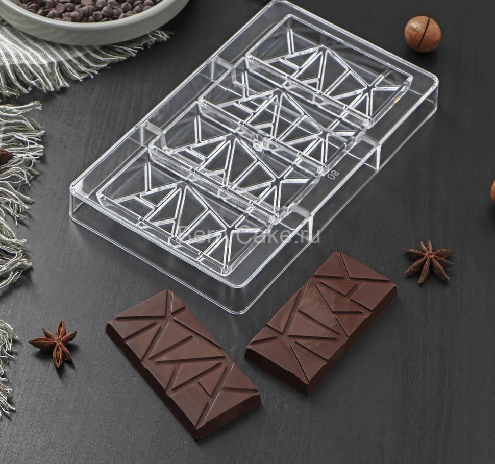 Форма для шоколада «Лайни», 4 ячейки, 20×12×2,5 см, ячейка 8,5×4,2×1 см