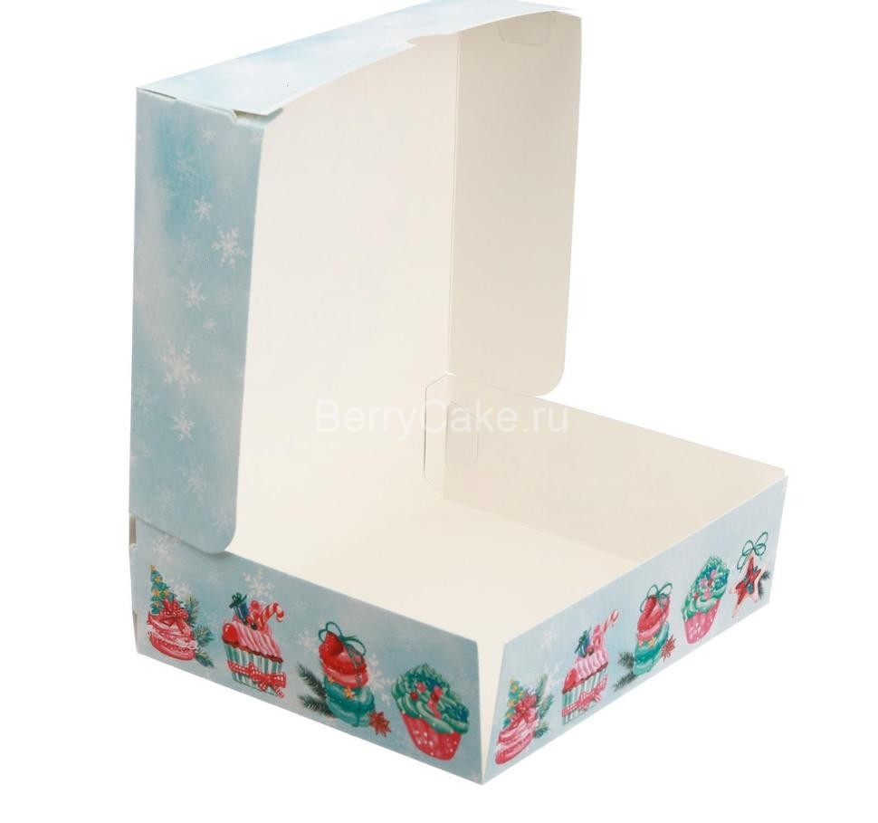Упаковка для кондитерских изделий «Пусть зима принесёт счастье», 20 × 17 × 6 см