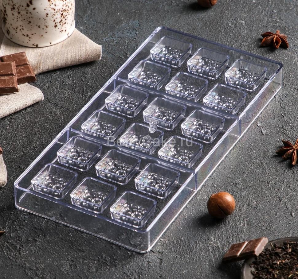 Форма для шоколада «Пористый шоколад», 18 ячеек, 33×16,5×2,5 см