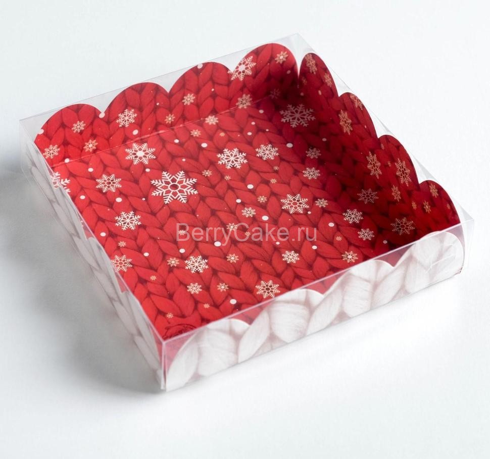 Коробка для кондитерских изделий с PVC крышкой «Best wishes», 13 х 13 х 3 см