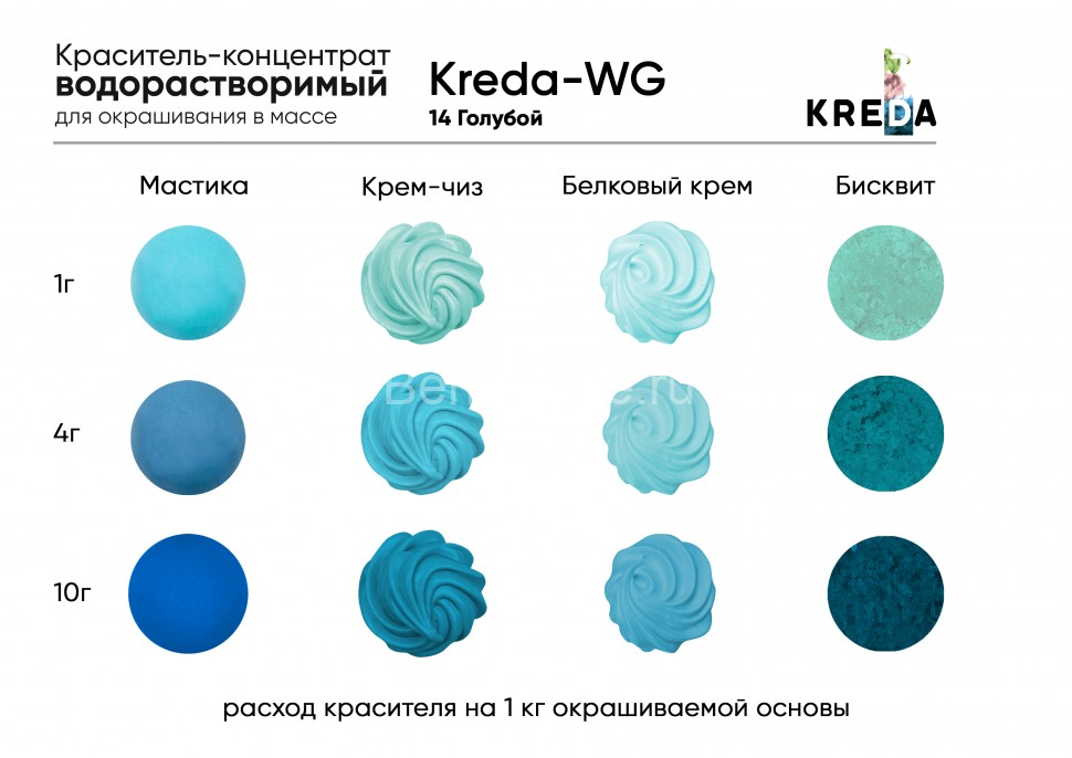 Kreda-WG 14 голубой, краситель водорастворимый (100г)