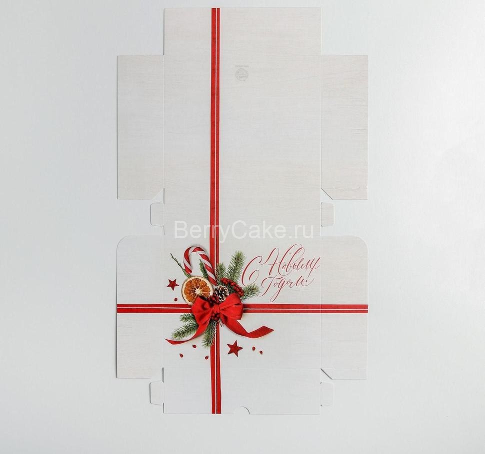 Упаковка для кондитерских изделий «Новогодний бант», 20 × 17 × 6 см