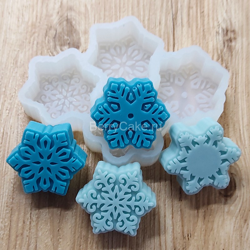 Молд Снежинки конфетки силикон