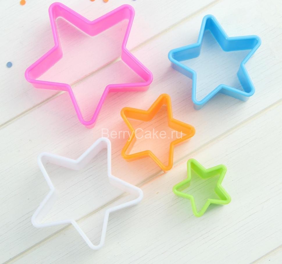 Набор форм для печенья "Звезда", 5 шт, цвет МИКС