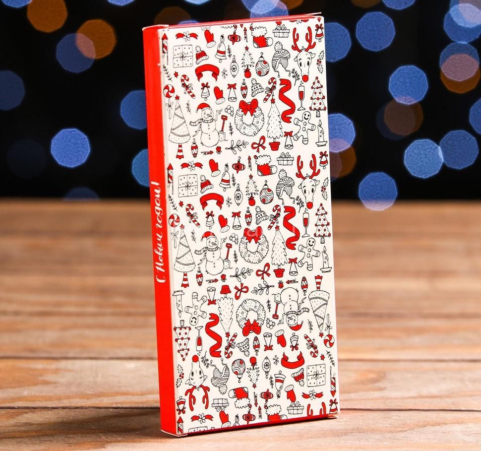 Подарочная коробка под плитку шоколада с окном "Новогоднее настроение", 17,1 х 8 х 1,4 см