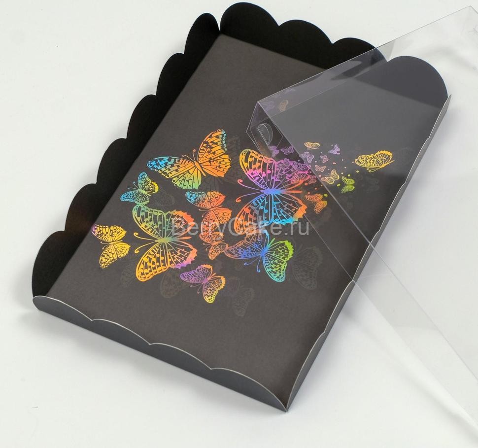 Коробка для печенья, "Полет бабочки", 22 х 15 х 3 см