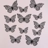 Набор для украшения «Бабочки», 12 штук, цвет чёрный