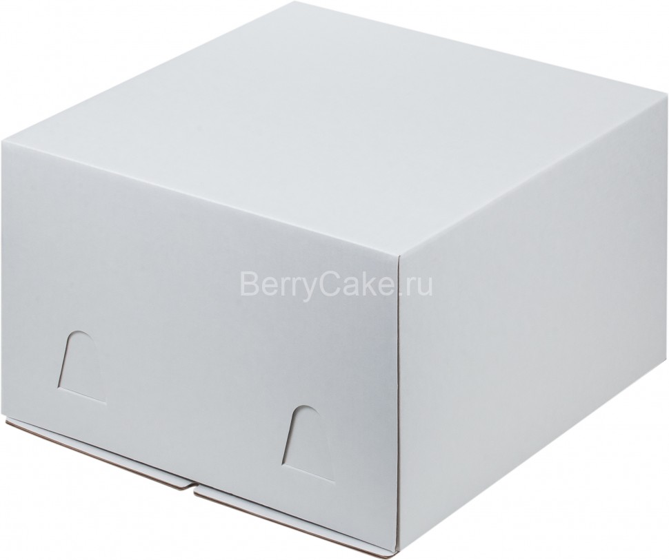 Коробка для торта без окошка, 30*30*19 см (белая) плотная (РУК)