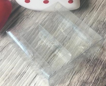 Коробка для конфет с пластиковой крышкой 115*115*30 мм (4) (прозрачная)