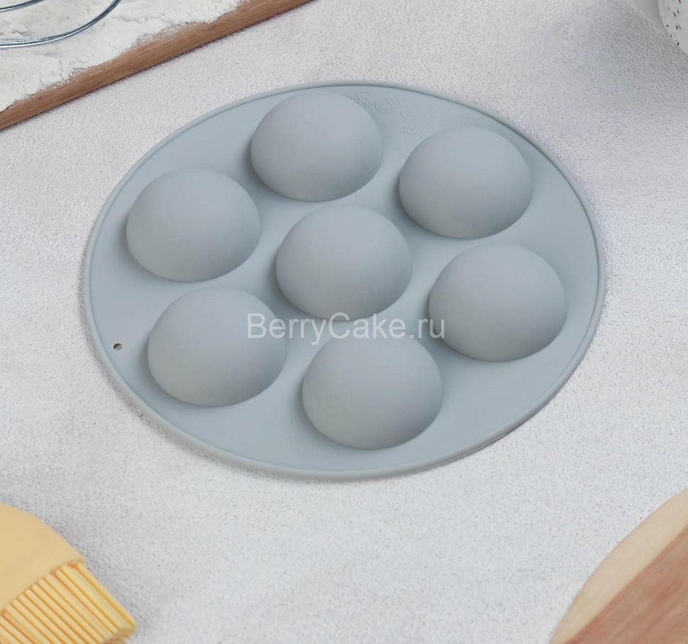 Форма для муссовых десертов и выпечки «Спортивные мячи», 15,5×15,5 см, цвет серый