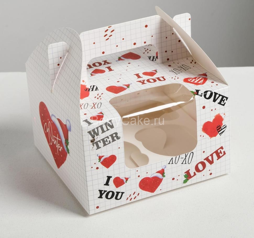 Коробочка для кексов Winter, 16 × 16 × 10 см
