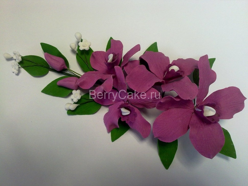 Ветка Орхидея фиолетовая сахар Б30