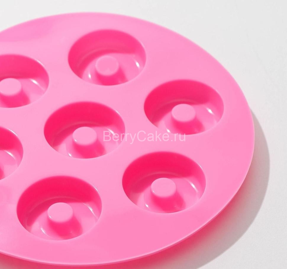 Форма для льда и шоколада «Пончики», 7 ячеек, 15,5×1,3 см, цвет МИКС