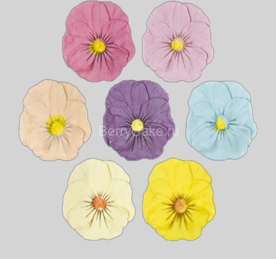 Сахарные цветы «Анютины глазки» разноцветные, 50 мм