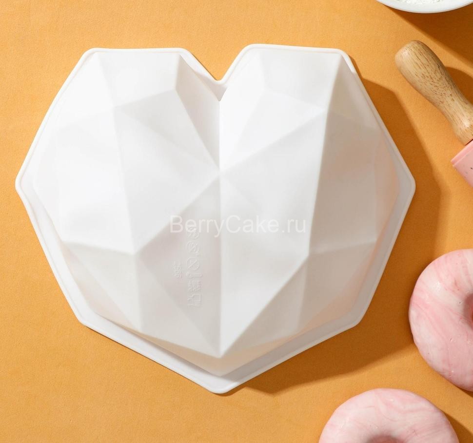 Форма для выпечки и муссовых десертов KONFINETTA «Геометрия любви», 21,5×20×6 см, цвет белый