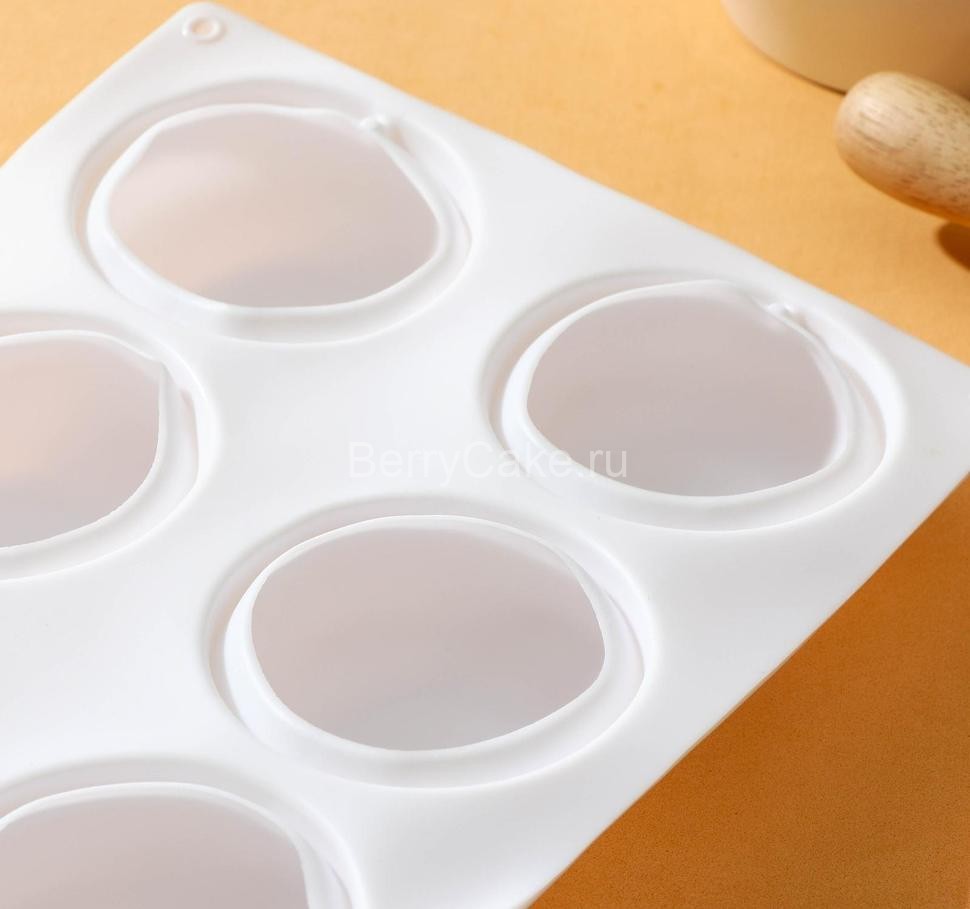 Форма для выпечки и муссовых десертов KONFINETTA «Пуэнти», 30×18×3 см, 8 ячеек, ячейка 6,6×6,6×3 см, цвет белый