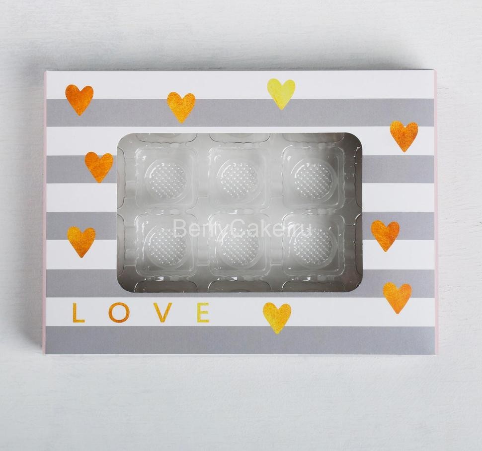 Коробка с ячейками для конфет «С любовью», 20 × 15 × 3.5 см