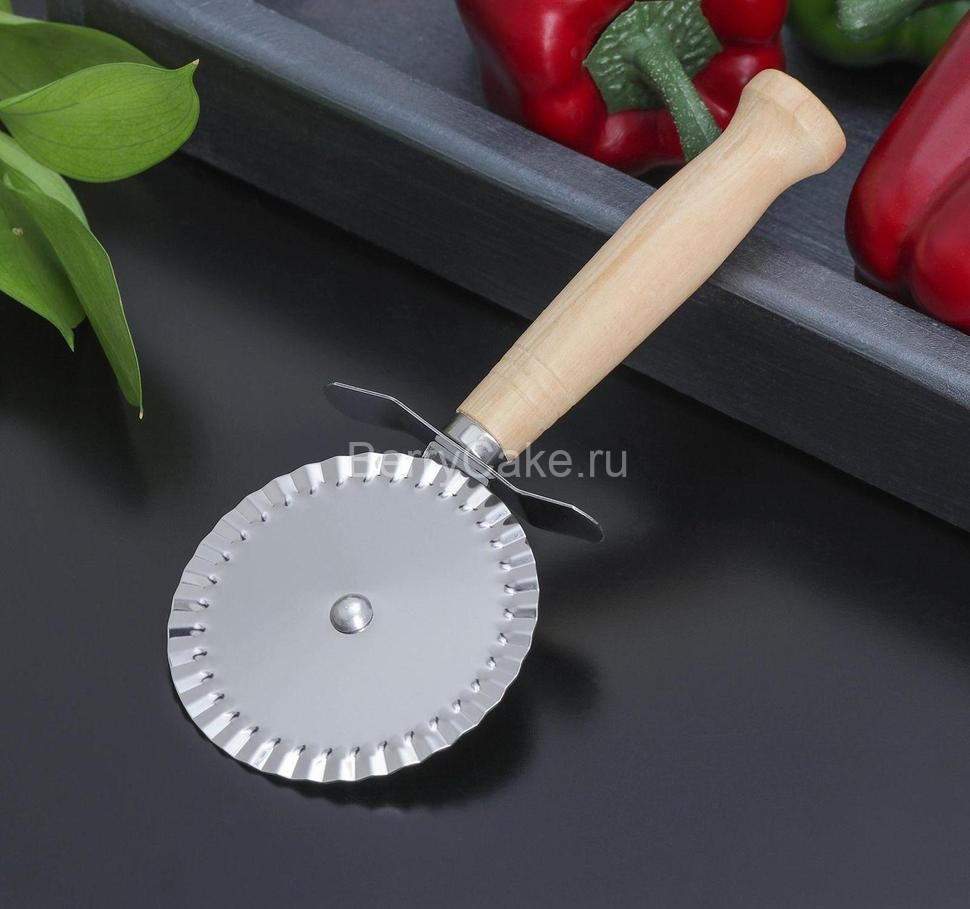 Нож для пиццы и теста Доляна «Классик», 18,5 см, ребристый