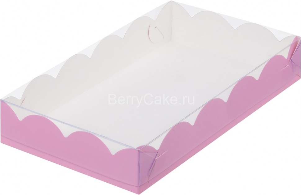 Коробка для печенья и пряников 220*150*35 мм (розовая матовая)