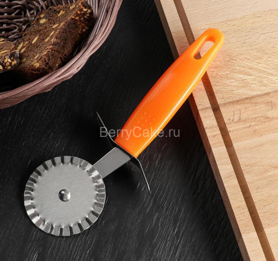 Нож для пиццы и теста «Оранж», 19 см, ребристый