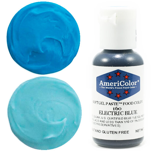Краситель гелевый AmeriColor №160 ELECTRIC BLUE (Синий электрик) 21 г