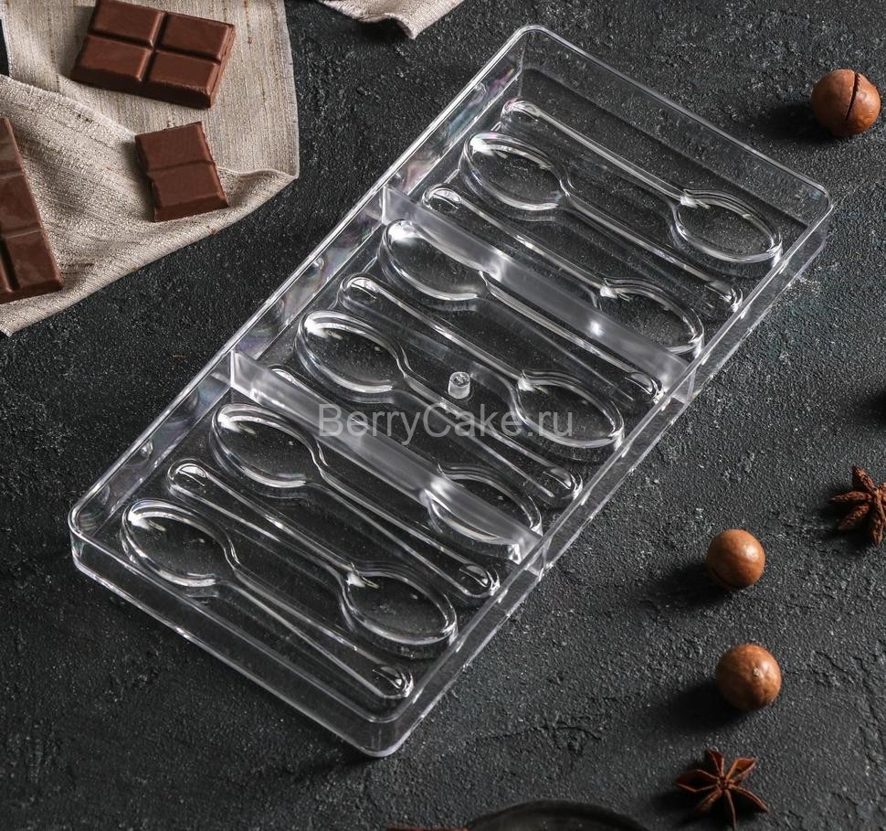 Форма для шоколада 27,5×13,5 см "Ложки", 10 ячеек