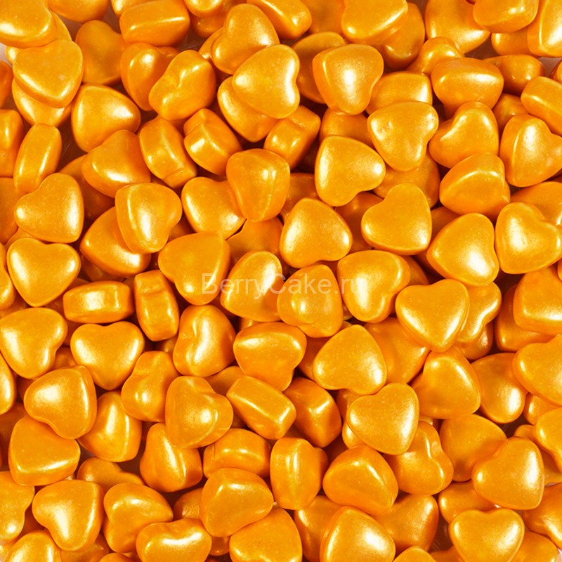 Посыпка StarCake 3D "Сердечки золотые перламутровые" 50 гр.