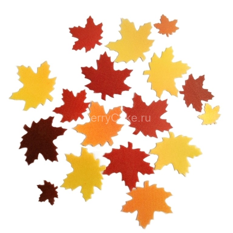 Листья осенние цвет в ассортименте вафельные 10 шт.