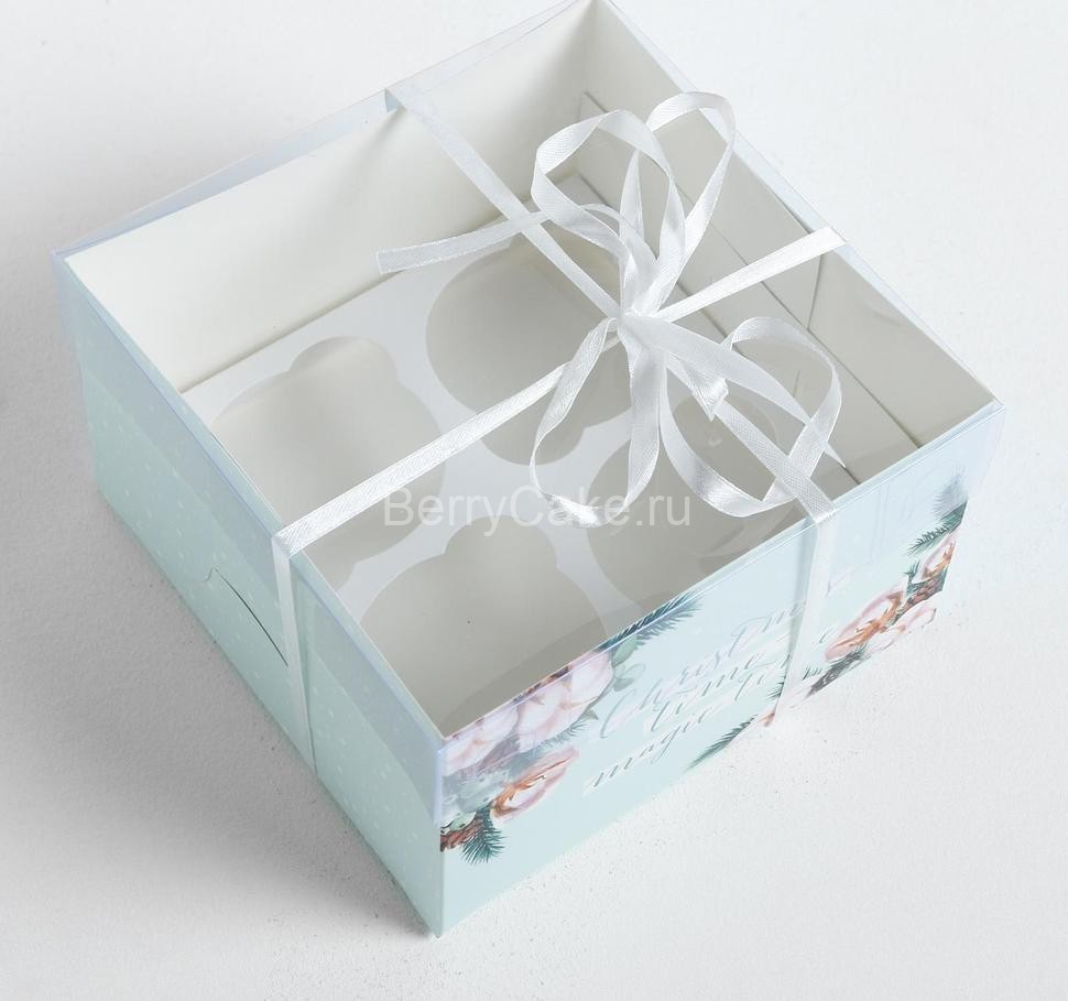 Коробка для капкейка Christmas, 16 × 16 × 10 см
