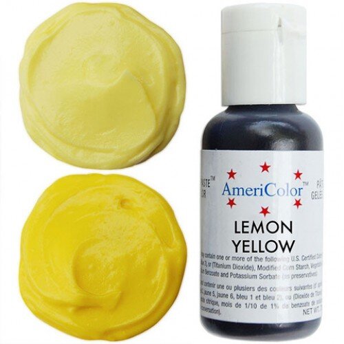 Краситель гелевый AmeriColor Lemon yellow (Лимонно-желтый) №107, 21 г