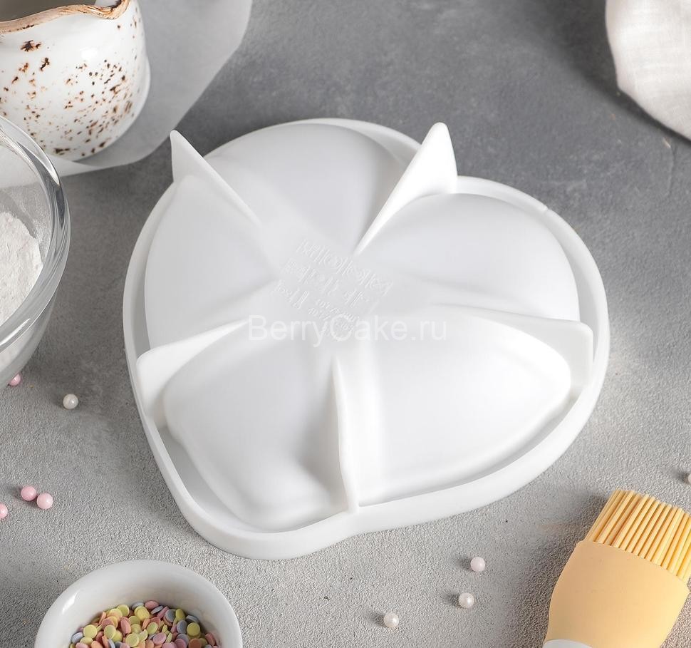 Форма для муссовых десертов и выпечки 17,5×4,7 см "Сердце малое", цвет белый