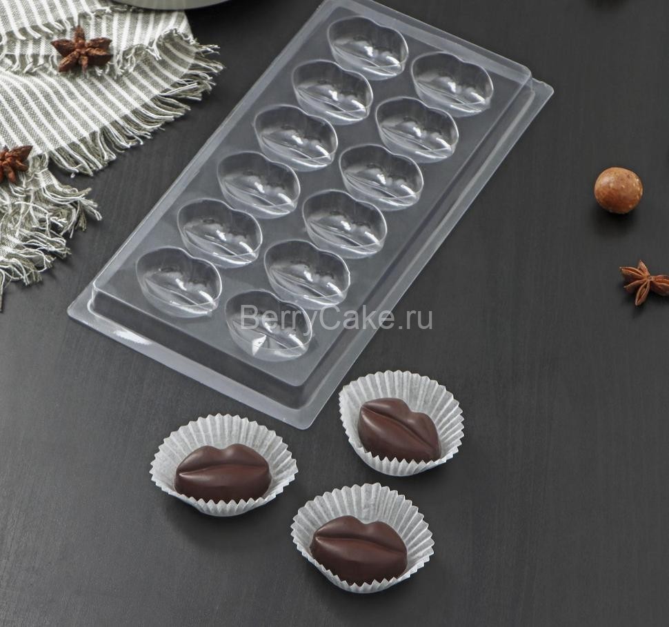 Форма для шоколада «Поцелуй», 12 ячеек, 22×11 см!!
