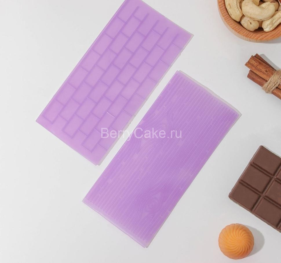 Набор печатей для шоколада и кондитерских изделий Доляна «Плитка», 2 шт, 14×7 см