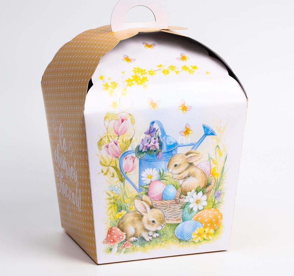 Пасхальная коробочка "Кролики в саду", 17 х 17 х 26 см