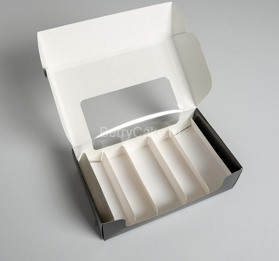 Коробка для эклеров с вкладышами - 5 шт "Подарок тебе", 25,2 х 15 х 7 см