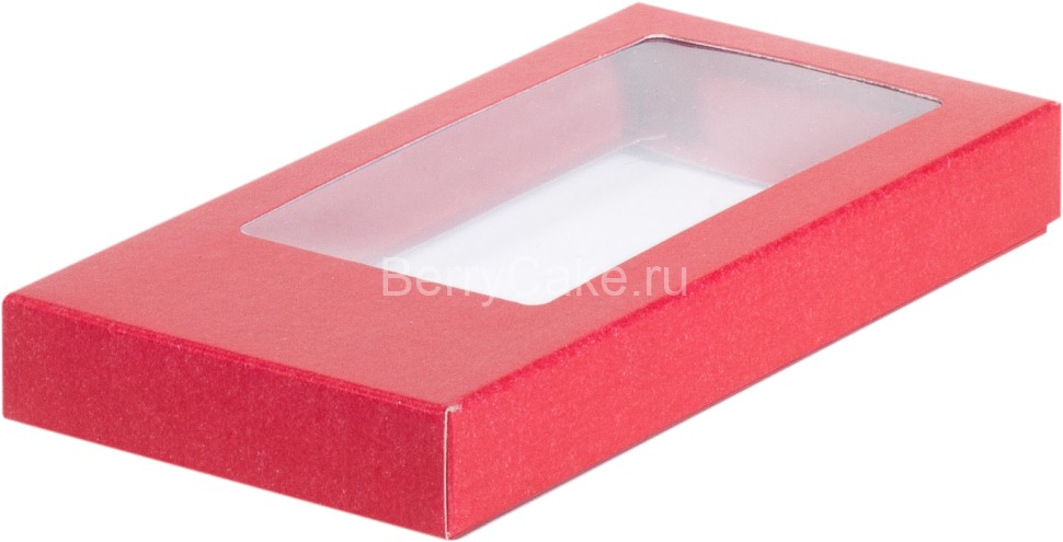 Коробка для шоколадной плитки 180*90*17 мм (красная)(РУК)!!