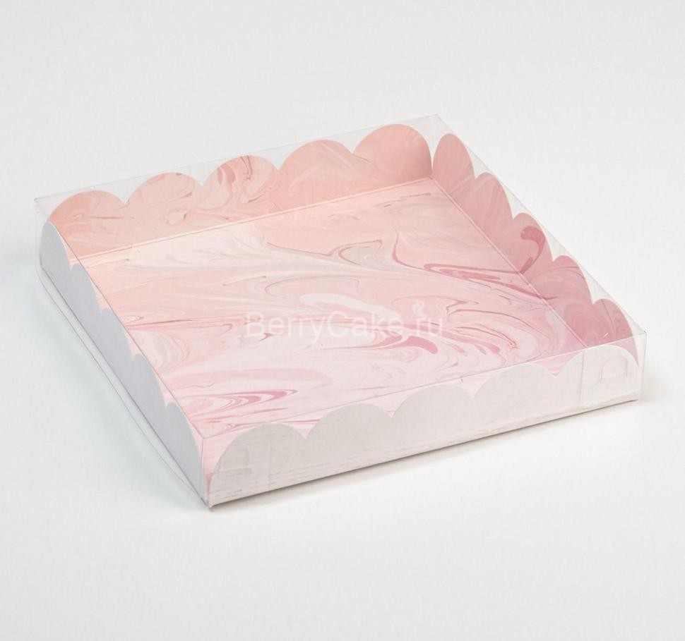 Коробка для кондитерских изделий с PVC-крышкой «Радуйся новому дню», 18 × 18 × 3 см
