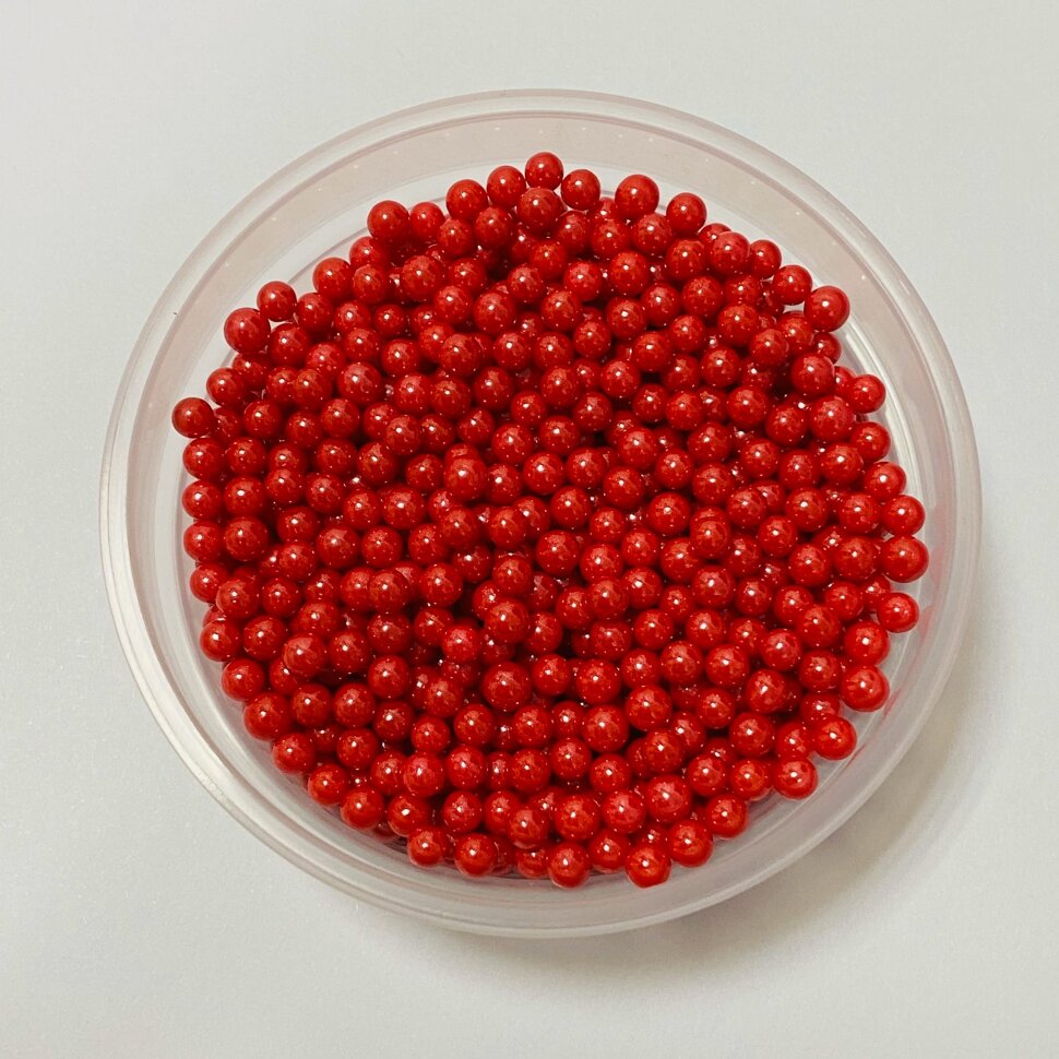 Шарики StarCake "Красные перлам."сахар 3 мм. 50 гр.