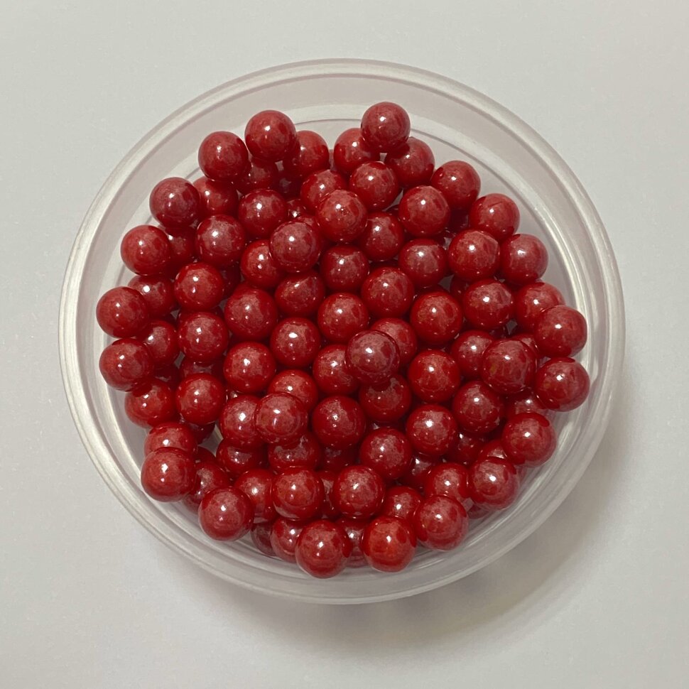 Шарики StarCake "Красные перлам".сахар 6 мм. 50 гр.