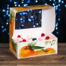 Коробка на 6 капкейков "Апельсины", с окном, 25 х 17 х 10 см