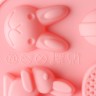 Форма для льда и кондитерских украшений «Пасхальные кролики», 18 ячеек, 19×12,5×1см, цвет розовый