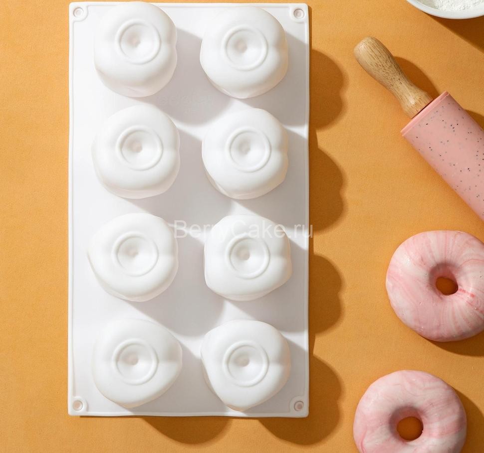 Форма для выпечки и муссовых десертов KONFINETTA «Персики», 29,5×17×4,5 см, 8 ячеек, цвет белый
