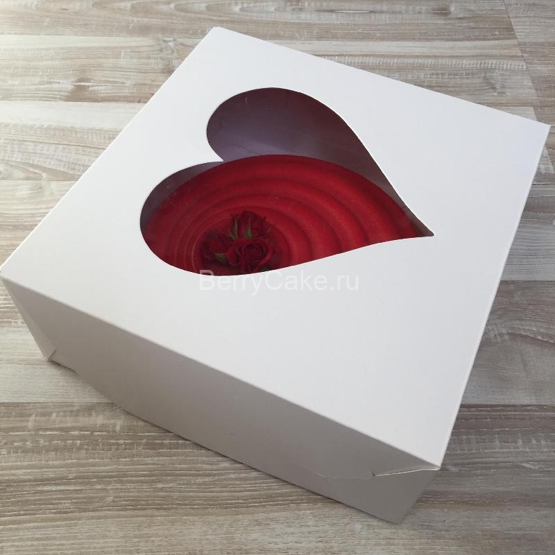 Коробка для торта 20*20*10см сердце (РАД)