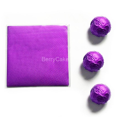Фольга оберточная для конфет Фиолетовая 10*10 см, 100 шт.