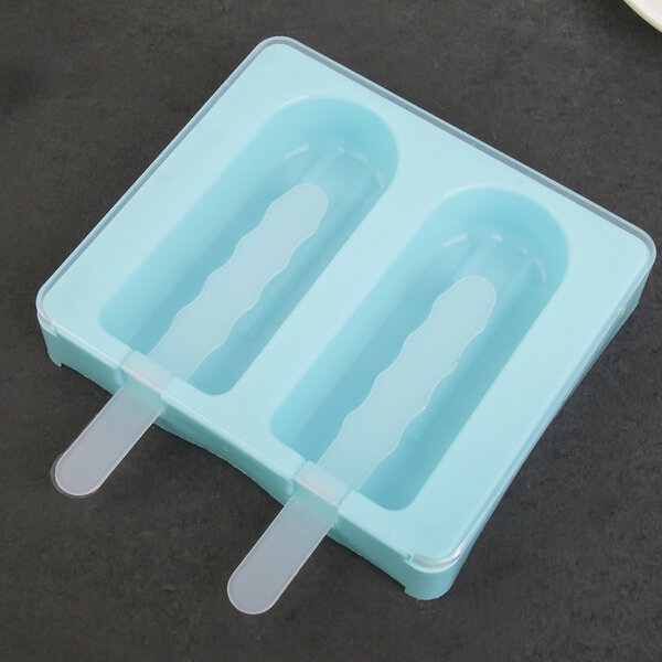 Форма для мороженого 14,5×12,5×3 см "Эскимо", 2 ячейки (10,3×4,5 см), цвет МИКС