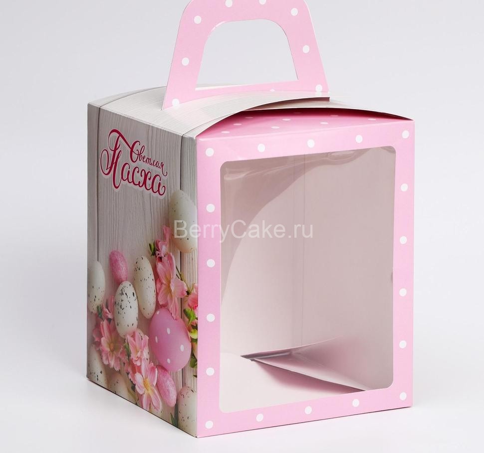 Пасхальная коробочка "Весенняя Пасха", розовая, 15 х 15 х 18 см
