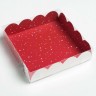 Коробка для кондитерских изделий с PVC крышкой «Вкусности», 13 х 13 х 3 см
