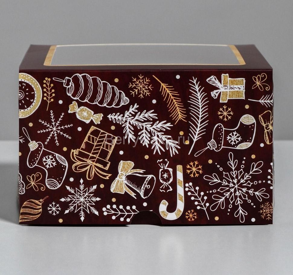 Коробка для капкейков «Время добрых подарков» 16 х 16 х 10 см